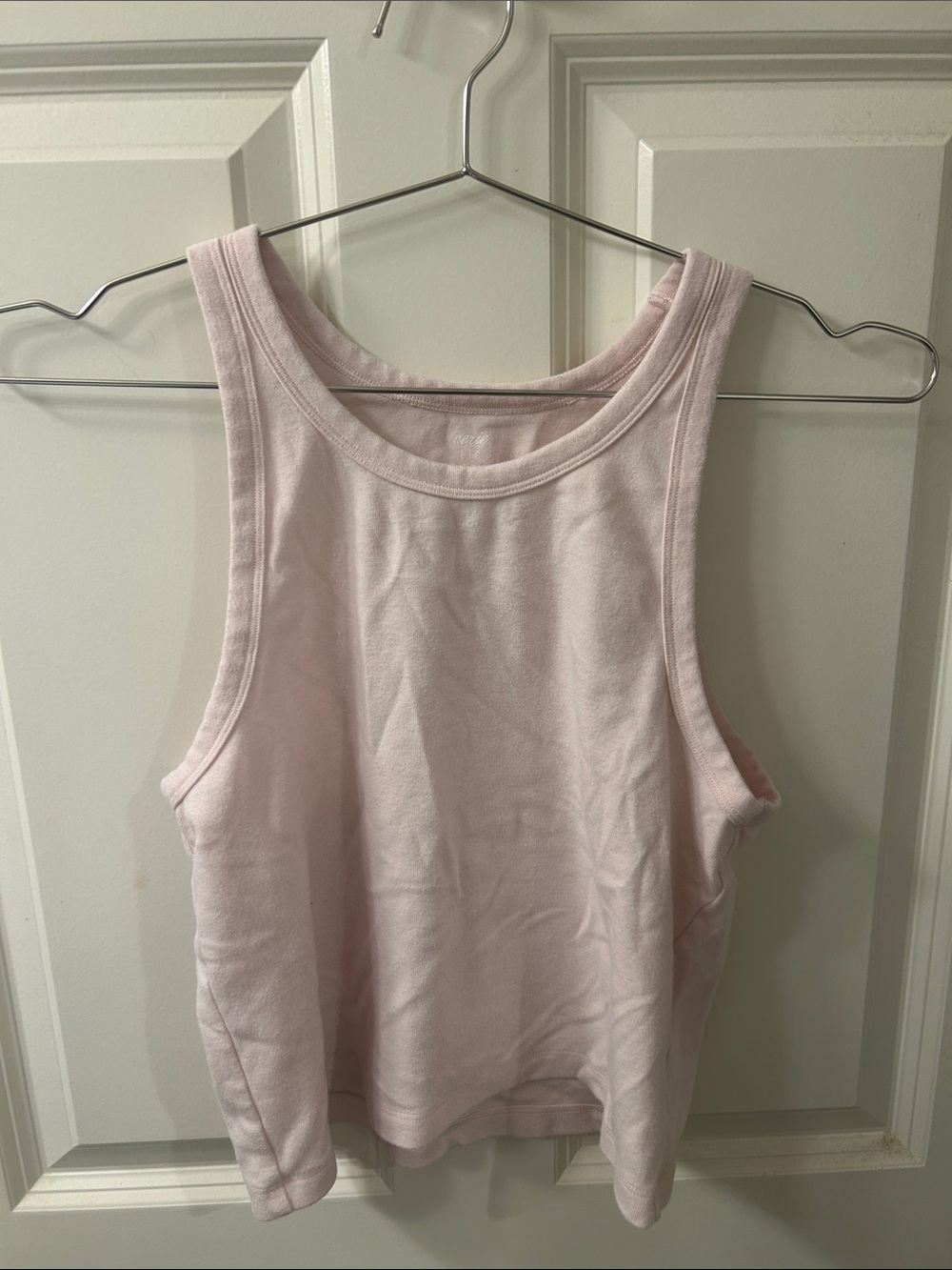 aerie Light Pink Ribbed Scoop Tank Top